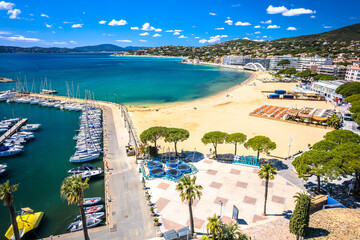 Naklejka premium Sainte Maxime beach and coastline aerial view
