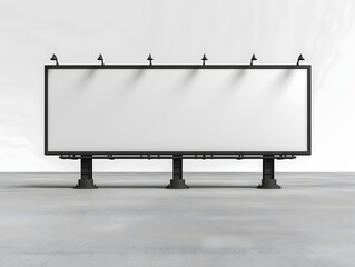 Obraz premium billboard mockup with white isolated background. Billboard mockup image, large clean white surface, empty large advertising space, Bigboard
