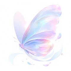 Ethereal Pastel Butterfly Silhouette in a Softly Radiant Bloom of Vibrant Colors