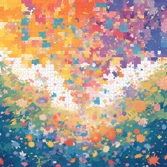 Create Your Own Masterpiece: A Multicolored Jigsaw Puzzle Embodying Life's Rich Diversity.