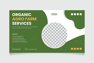 Agricultural Services And Organic Food And Thumbnail Design Lawn Care Farming Garden Services Cover Post Template.