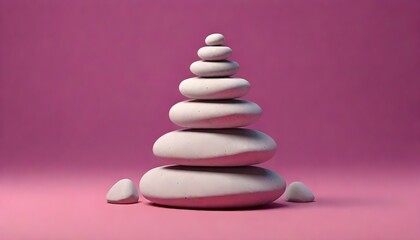 Obraz premium Zen Rock Stacking Illustration Digital Painting Artwork Smooth Stone Yoga Relax Background Design