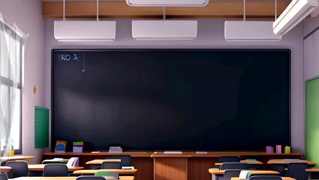 welcome back to school. illustration of an empty classroom