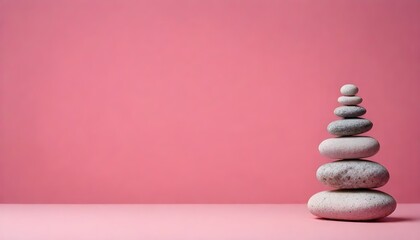 Zen Rock Stacking Illustration Digital Painting Artwork Smooth Stone Yoga Relax Background Design