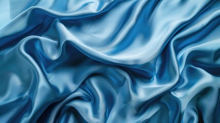 Abstract background with textured blue wrinkled fabric