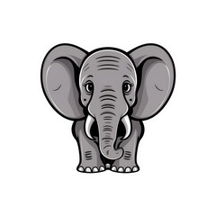 Fototapeta premium elephant cartoon isolated on white