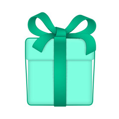 Gift box with bow and ribbons. Isolated on white background