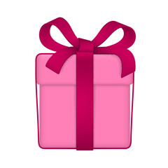 Gift box with bow and ribbons. Isolated on white background