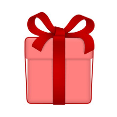 Gift box with bow and ribbons. Isolated on white background