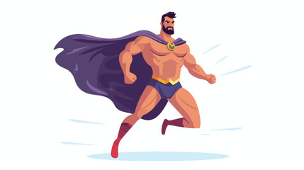 Male superhero. Man with muscular body wearing body
