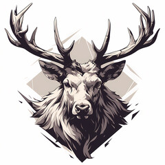 Elegant and Detailed Deer Head Portrait for Branding or Graphic Design Use