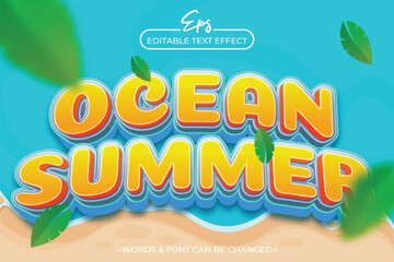 Ocean summer editable text template
