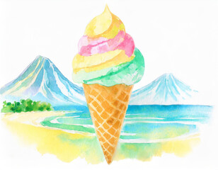soft serve ice cream illustration