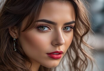 Fototapeta premium A Portrait Of Breathtakingly Gorgeous, Exotic, Beautiful Woman. 