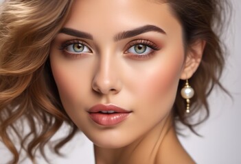 Naklejka premium A Portrait Of Breathtakingly Gorgeous, Exotic, Beautiful Woman. 
