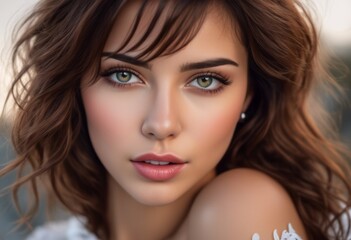 Fototapeta premium A Portrait Of Breathtakingly Gorgeous, Exotic, Beautiful Woman. 