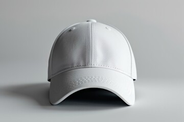 White Baseball Cap Mockup, Blank Monochromatic Fashion Accessory, Clean Design