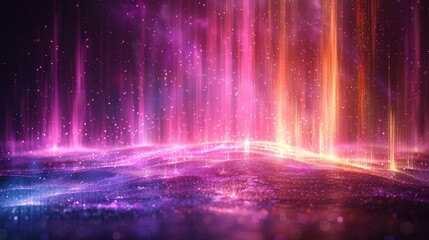   A dark backdrop adorned with bright lines and stars in the night sky