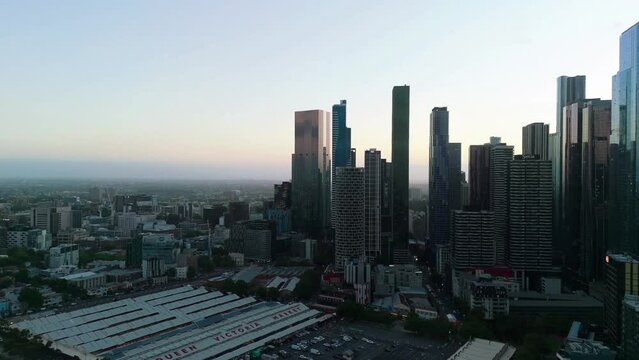 Aerial shot of Melbourne City CBD, Melbourne Australia 