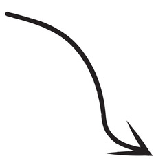 black arrow icon on transparent background. flat style. arrow icon. arrow indicated the direction symbol. curved arrow sign.