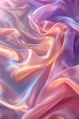 Obraz premium Gentle ripples of silk in iridescent hues of pink and lavender