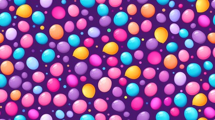 Seamless pattern of scattered colorful candies sweet confectionery concept - obrazy, fototapety, plakaty