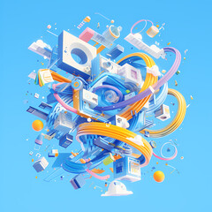 Energize Your Projects with an Abstract Rainbow of Ideas: A Captivating and Colorful 3D Image for Creative Inspiration
