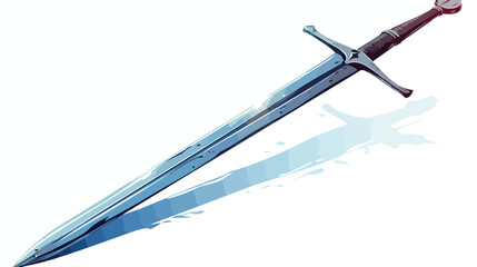 Medieval sword sharp metal blade and handle. Old st