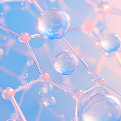 Close-up Vivid Illustration Showcasing the Atomic Bonds and Intricate Network of a Carbon Molecular Formula