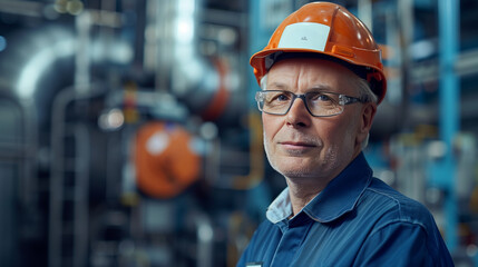 maintenance engineer working inside factory unit