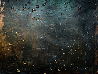 Dark blue grungy wall texture with water droplets and a cool tone.
