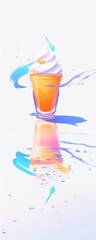 Obraz premium Abstract Swirling Frozen Yogurt in Float Glass 