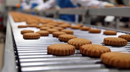 Conveyor production of cookies, modern technologies.