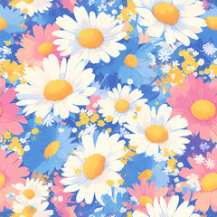 Vintage Charm Meets Modern Style - Delicate Daisy Print for Fashion-Forward Designers