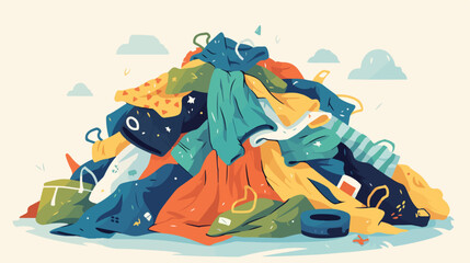 Mess of dirty laundry. Pile of untidy stained cloth