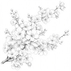 Vibrant Almond Branch Bloom, Perfect for Spring Themed Designs