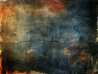 Aged blue canvas with distressed texture and vintage grunge effects.