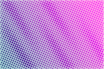 Gradient pink and blue halftone background. Retro art background.