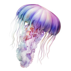 Fototapeta premium Watercolor Jellyfish, clipart Illustration, Generative Ai