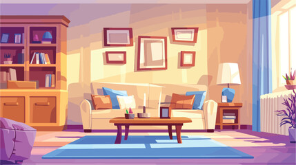 Modern living room interior. Furnished drawing room