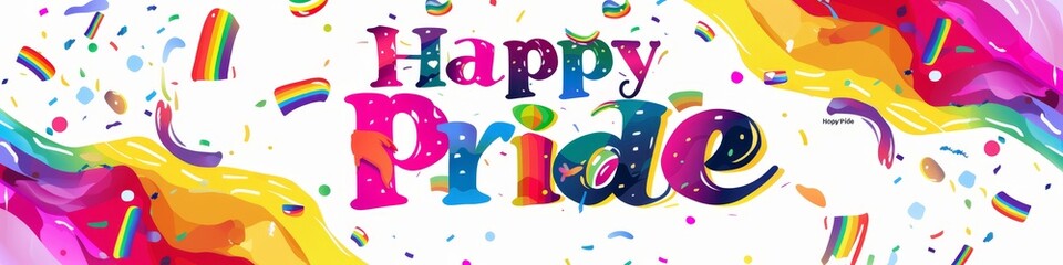 Fototapeta premium illustration with text to commemorate Happy Pride 