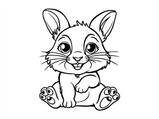 illustration of rabbit line art design 