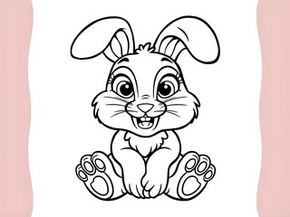 illustration of rabbit line art design 