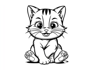 Obraz premium Cat smiling face on white background