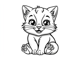 Obraz premium Cat smiling face on white background
