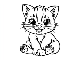Obraz premium illustration of cat line art design 