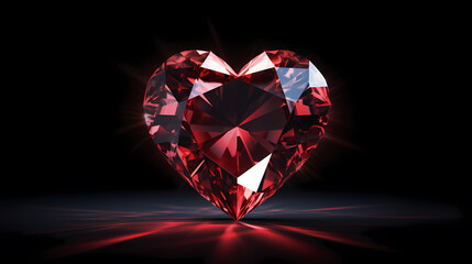 Fototapeta premium red heart shaped diamond