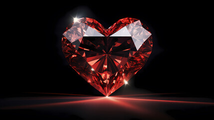 Fototapeta premium red heart shaped diamond