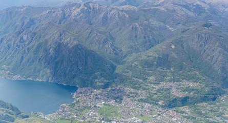 Porlezza village on Lugano lake shore, Italy