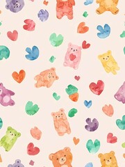 colorful bear wallpaper pattern background
